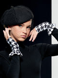Houndstooth Ruffle Gloves