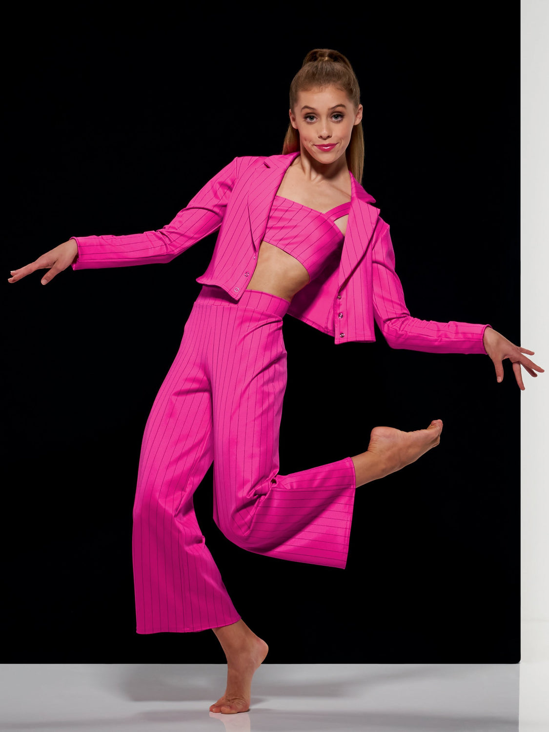 Diva's Pink Bra, Thong, And Tail-Skirt Mambo Salsa Dance Set
